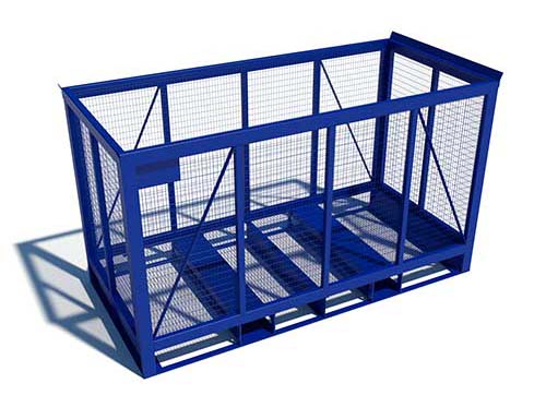 Großkiste mit Gitterboden und Stahlgitter-Wand